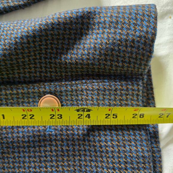 Vintage St. Sophia Paris Double Breasted Wool Blazer Houndstooth Navy EU42 USM - Picture 10 of 10